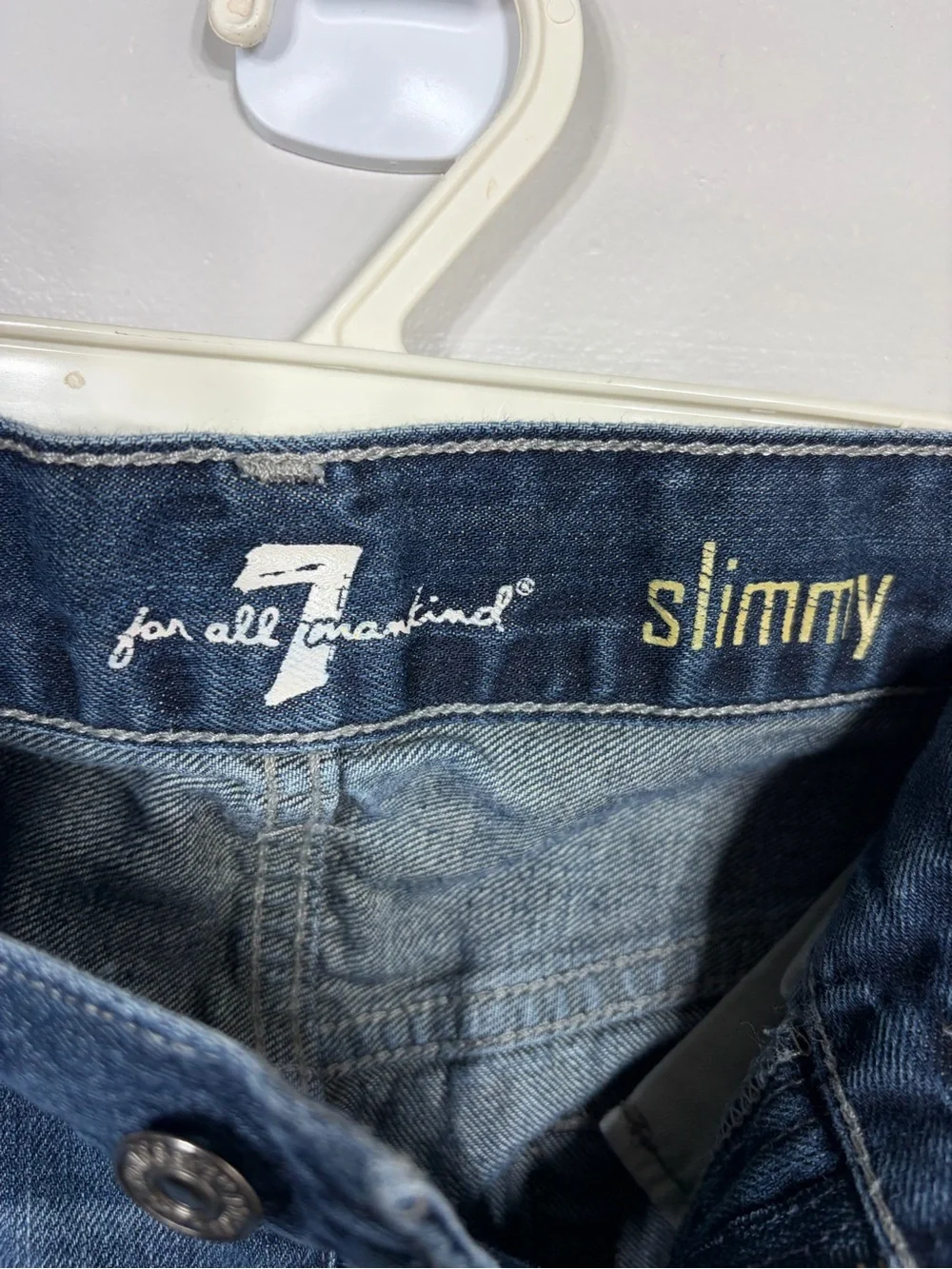7 For All Mankind Slimmy Slim Straight Mens Jeans Blue Wash 30x32 Designer